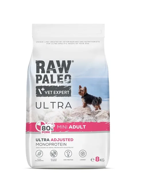 RAW PALEO Ultra Pork Mini Adult 8kg pro dospělé psy malých plemen s vepřovým masem