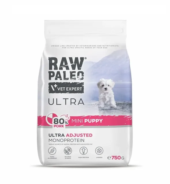 RAW PALEO Ultra Pork Mini Puppy 750 g pro štěňata malých plemen vepřové maso