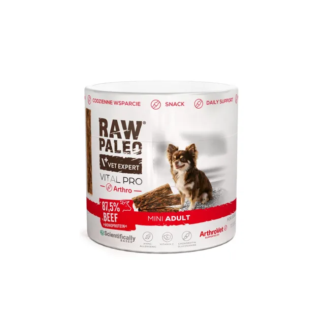 RAW PALEO Vital Pro Arthro Beef Mini 100g monoproteinový funkční pamlsek na klouby pro psy