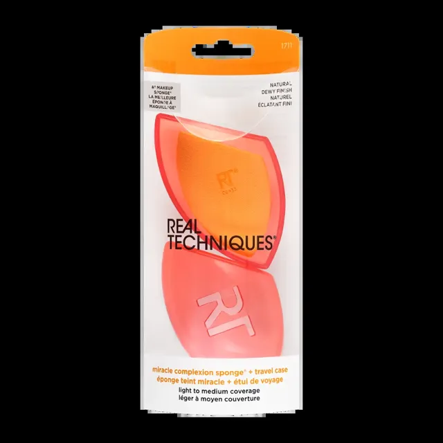 Real Techniques Houbička na make-up + pouzdro 2 ks