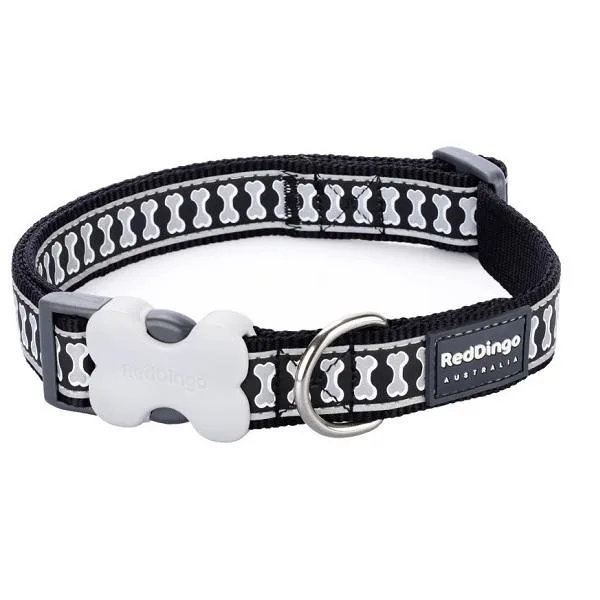 RedDingo Obojek Reflective Bones - 15mm/24 až 36cm