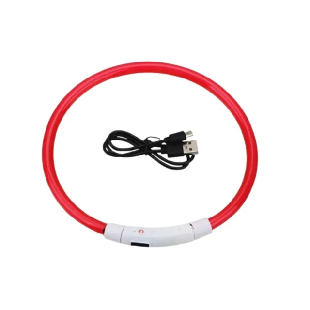 Reedog Full Light USB dobíjecí svítící obojek pro psy a kočky - červená - L | P45837