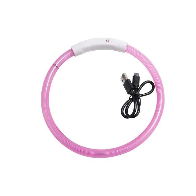 Reedog Full Light USB dobíjecí svítící obojek pro psy a kočky - růžová - M | P45832