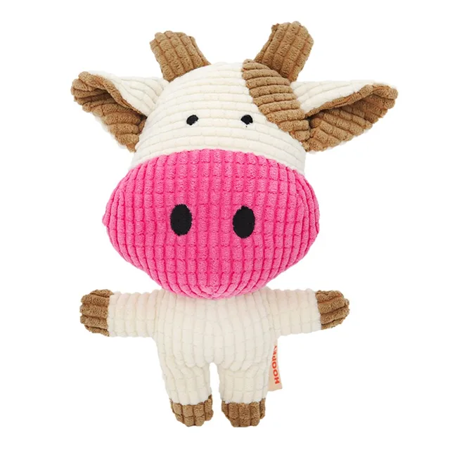 Reedog Plush Cow, pískací hračka cordura + plyš, 17 cm | P48155