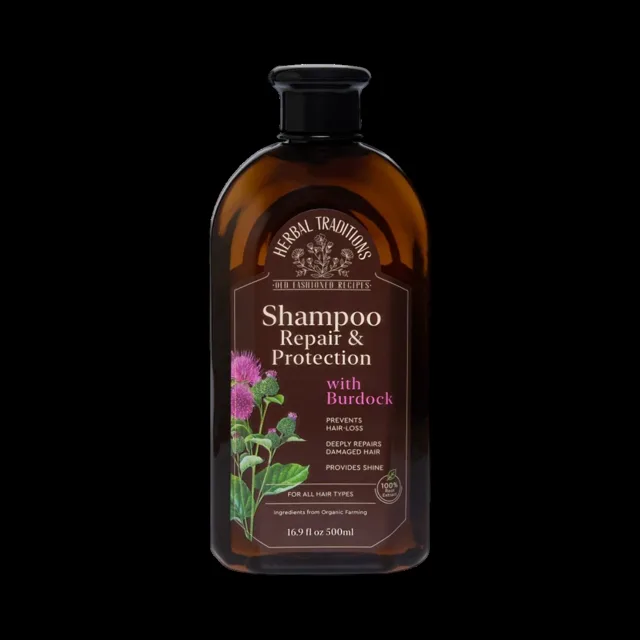 Regenerační a ochranný šampon na vlasy s lopuchem - 500 ml - Herbal Traditions