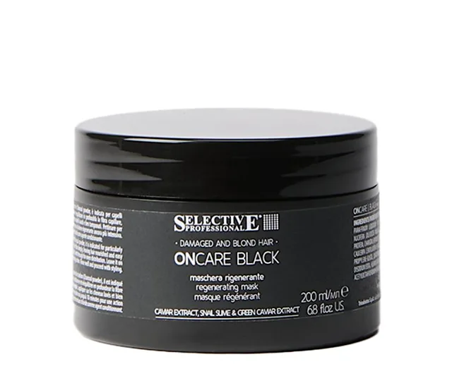 Regenerační maska pro poškozené vlasy Selective Professional OnCare Black Regenerating Mask - 200 ml + dárek zdarma