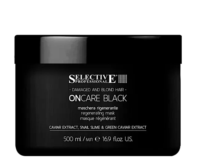 Regenerační maska pro poškozené vlasy Selective Professional OnCare Black Regenerating Mask - 500 ml + dárek zdarma