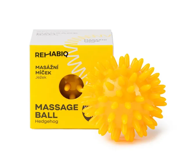Rehabiq Masážní míček ježek 6 cm 1 ks žlutý