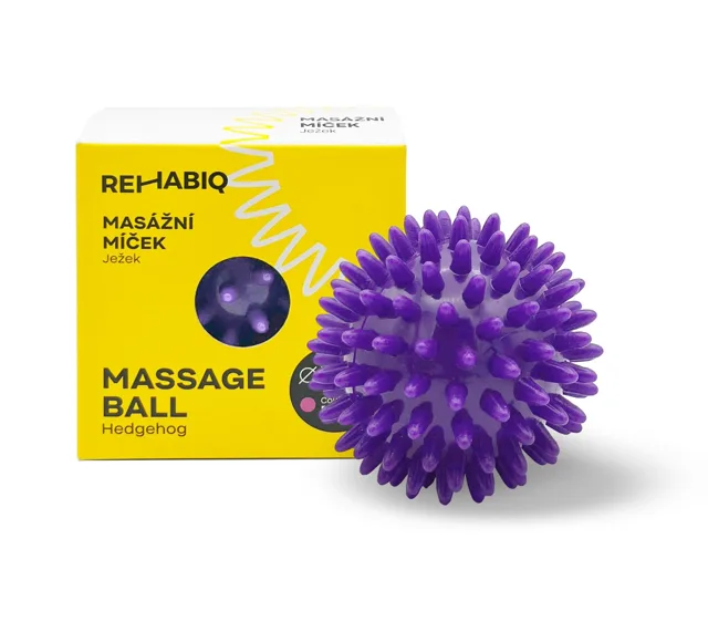 Rehabiq Masážní míček ježek 7 cm 1 ks fialový
