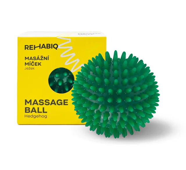 Rehabiq Masážní míček ježek 9 cm 1 ks fialový