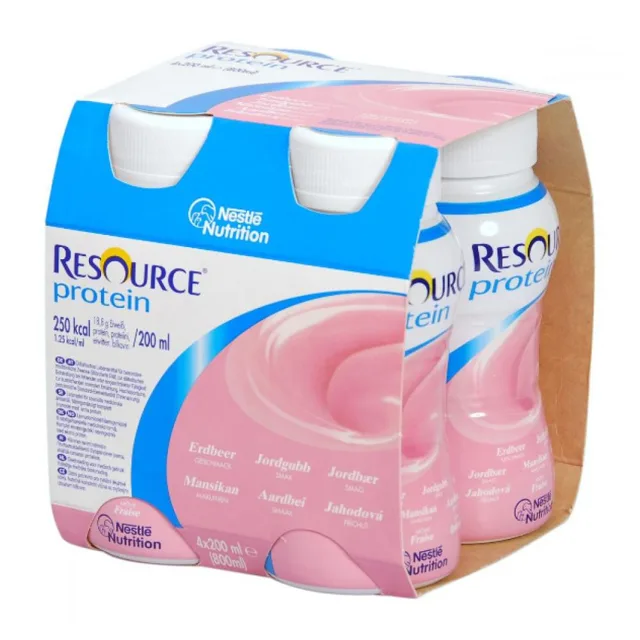 RESOURCE Protein jahodový 4x200 ml