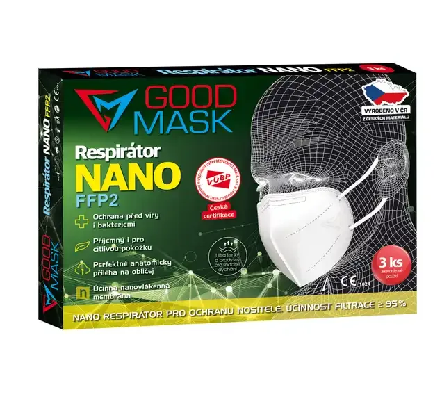Respirátor FFP2 Nanorespirátor Good mask 2 3 ks barevný