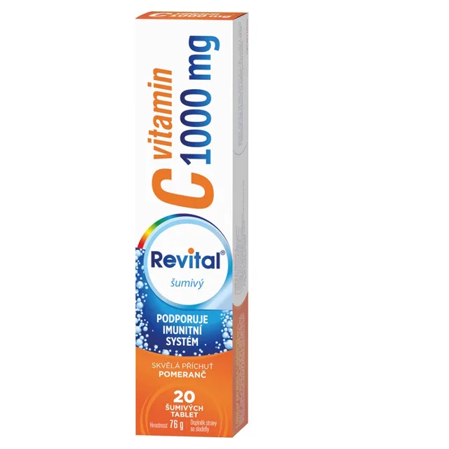 REVITAL Vitamin C 1000 mg pomeranč 20 šumivých tablet