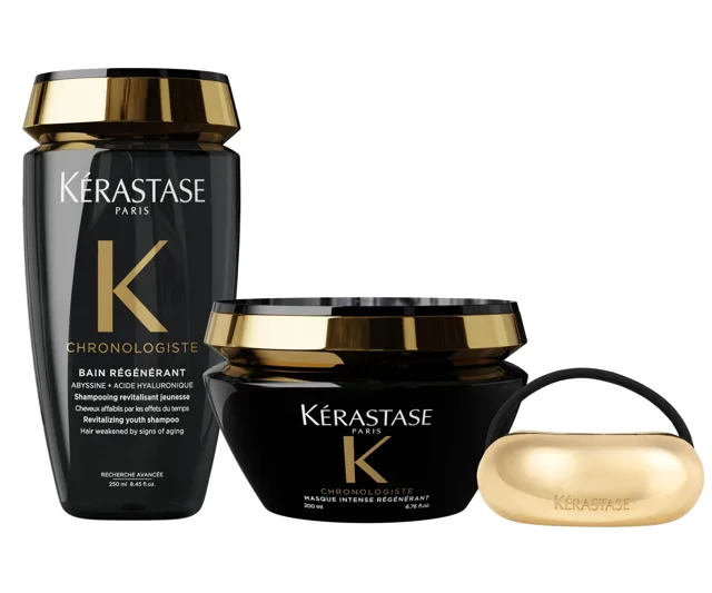 Revitalizační hydratační sada pro stárnoucí vlasy Kérastase Chronologiste + ozdobná gumička zdarma + dárek zdarma
