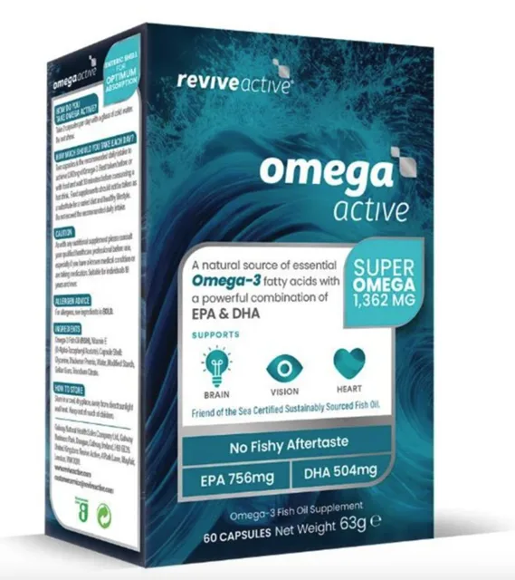 Revive Active Super Omega-3, rybí olej, 60 kapslí