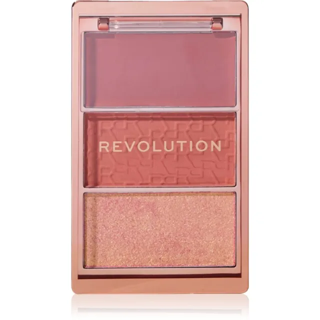 Revolution Blush Icon Palette paleta tvářenek odstín Aura Points Rose 9.8 g