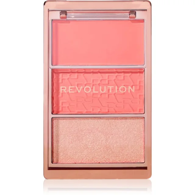 Revolution Blush Icon Palette paleta tvářenek odstín Authentic Peach 9.8 g