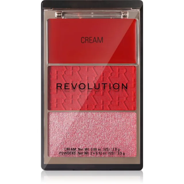 Revolution Blush Icon Palette paleta tvářenek odstín Rebellious Red 9.8 g