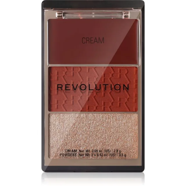 Revolution Blush Icon Palette paleta tvářenek odstín Teddy Nude 9.8 g
