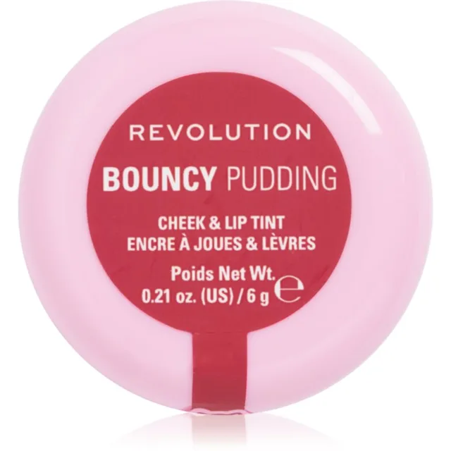 Revolution Bouncy Pudding Lip & Cheek multifunkční líčidlo na rty a tváře odstín Pink Mood 6 g