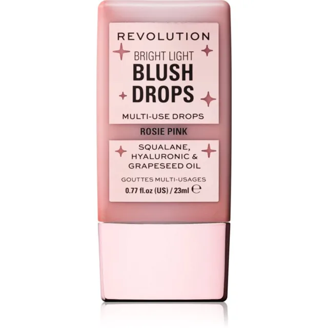 Revolution Bright Light Blush Drops tekutá tvářenka odstín Pink Rosie 23 ml