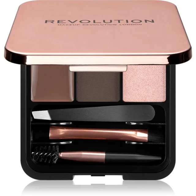 Revolution Brow Sculpt Kit sada pro dokonalé obočí odstín Dark 2.2 g