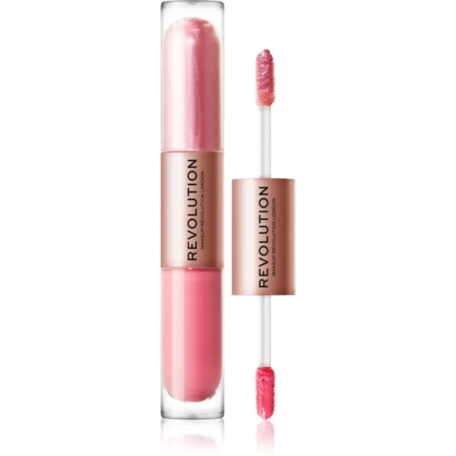 Revolution Double Up tekuté oční stíny 2 v 1 odstín Blissful Pink 2x2.2 ml