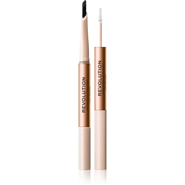 Revolution Fluffy Brow Filter Duo oboustranná tužka na obočí pro fixaci a tvar odstín Ash Brown 0.12 g