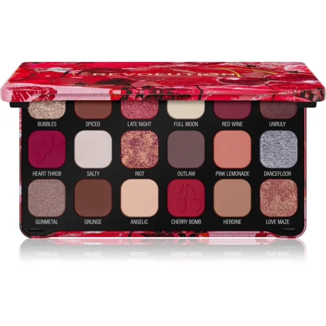 Revolution Forever Flawless paleta očních stínů odstín Cherry Rebel 18x1.1 g