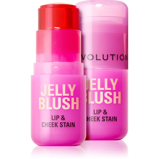 Revolution Jelly Blush tvářenka v tyčince na rty a tváře odstín Strawberry Pink 5.5 g