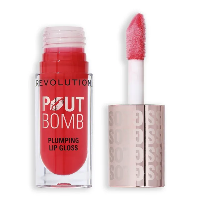 Revolution Lesk na rty Pout Bomb Plumping Lip Gloss 4,6 ml Cherry Sheer Red
