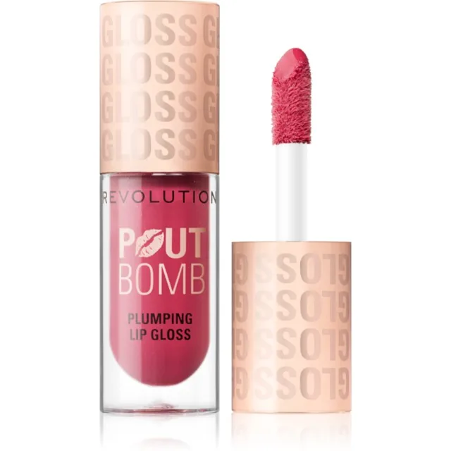 Revolution Pout Bomb lesk na rty se zvětšujícím efektem odstín Rosewood Rose Pink 4.6 ml