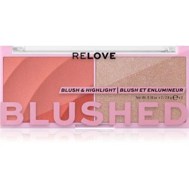 Revolution Relove Blushed Duo Blush & Highlighter tvářenka s rozjasňovačem 1 ks