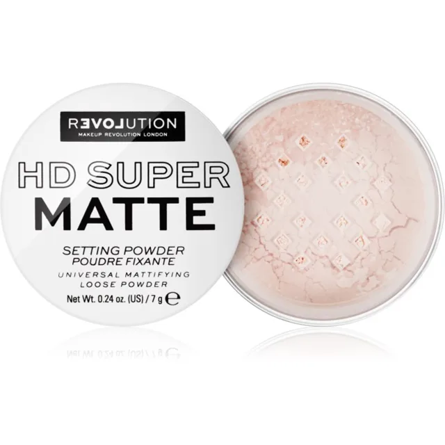 Revolution Relove HD Super Matte transparentní fixační pudr s matným efektem odstín Transparent 7 g