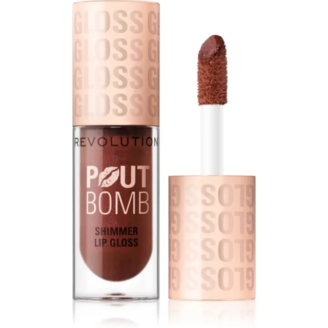 Revolution Shimmer Gloss třpytivý lesk na rty odstín Chocolate Sparkle 4.5 ml