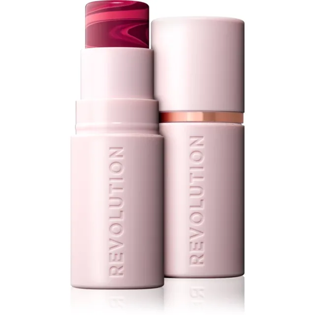 Revolution Skin Silk Blush Stick krémová tvářenka v tyčince odstín Berry Pink Marble 4.5 g