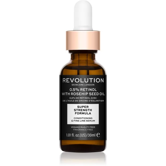 Revolution Skincare Retinol 0.5% With Rosehip Seed Oil protivráskové a hydratační sérum 30 ml