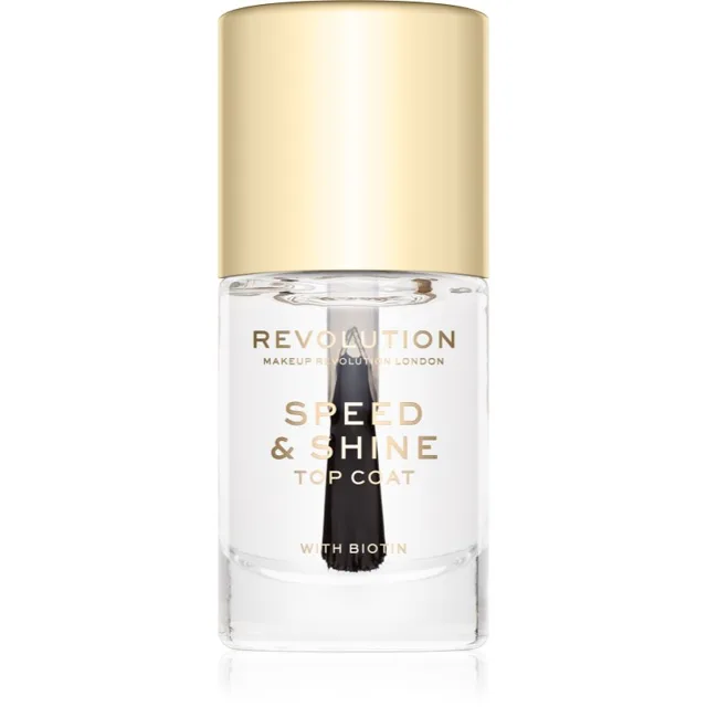 Revolution Speed & Shine rychleschnoucí lak na nehty průsvitný 10 ml