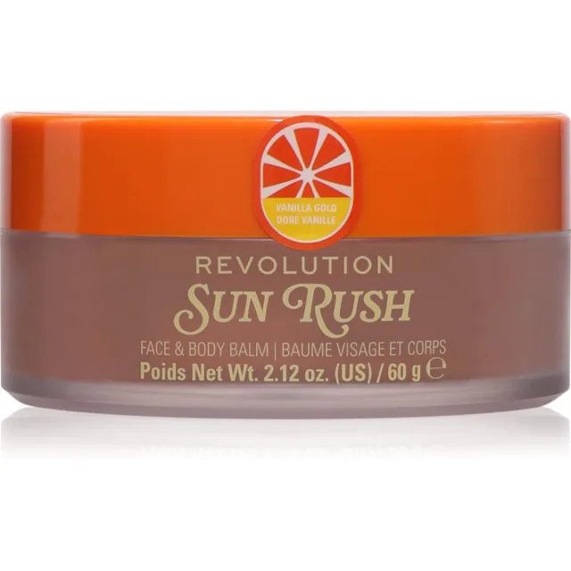 Revolution Sun Rush Face & Body Balm balzám po opalování s rozjasňujícím efektem odstín Vanilla Gold 60 g