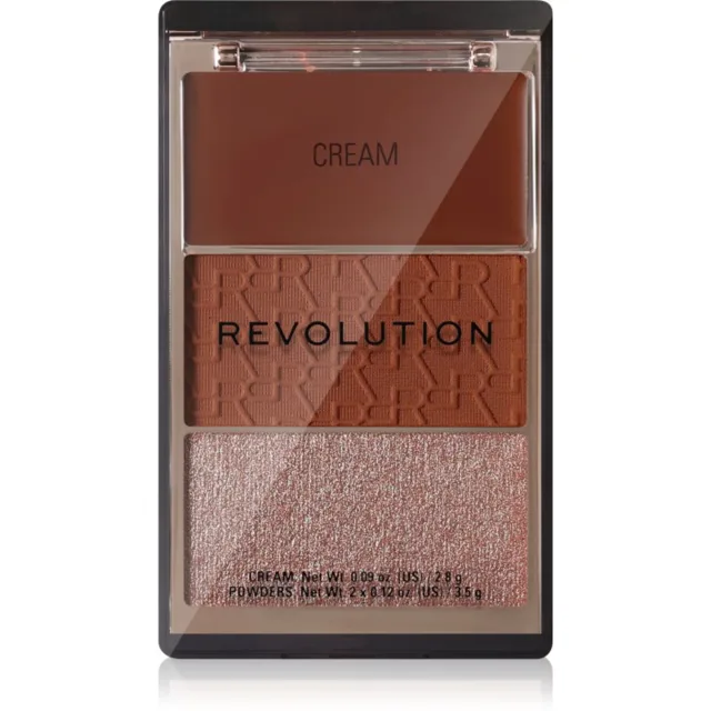 Revolution The Bronzer Icon paleta bronzerů s rozjasňovačem odstín 1 ks
