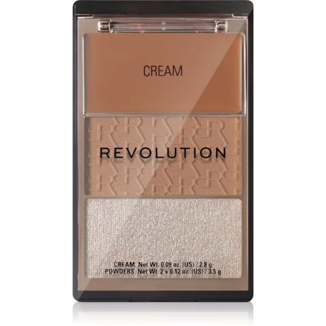 Revolution The Bronzer Icon paleta bronzerů s rozjasňovačem odstín Divine Fair 1 ks
