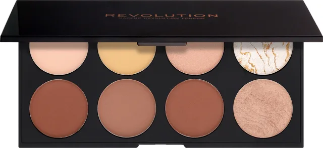 Revolution Ultra Contour Palette rozjasňovače a konturovací odstíny 8x1,25 g