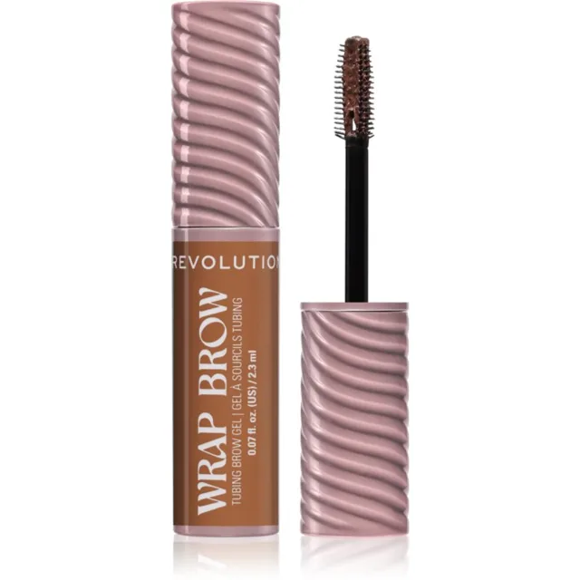 Revolution Wrap Brow Tubing Brow Gel fixační gel na obočí odstín Cool Medium Brown 2.3 ml