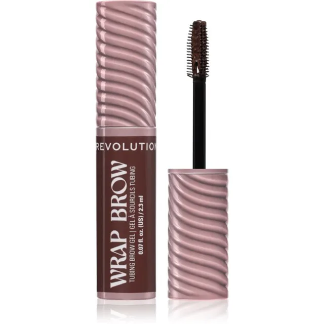 Revolution Wrap Brow Tubing Brow Gel fixační gel na obočí odstín Dark Brown 2.3 ml