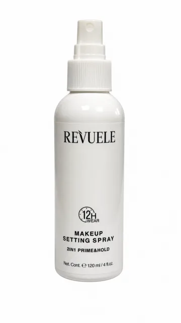 REVUELE Makeup Setting Spray 2v1 Prime & Hold Fixační sprej na make-up 120ml, (bez víčka)
