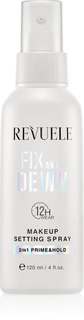 REVUELE Makeup Setting Spray 2v1 Prime & Hold Fixační sprej na make-up 120ml, (poškozený aplikátor)