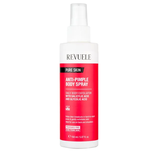 REVUELE Revuele, Pure Skin Anti-Pimple, tělový sprej proti akné 150 ml (poškozený aplikátor)