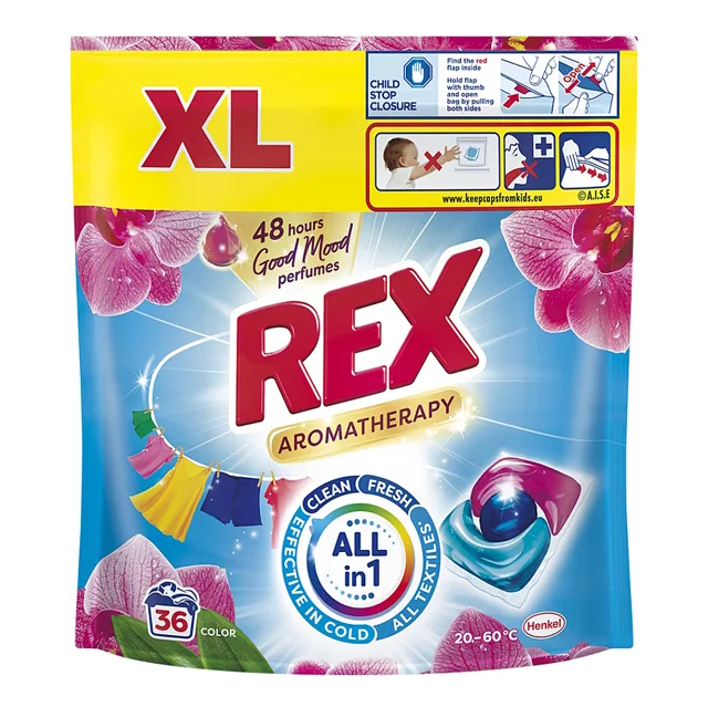 REX Aromatherapy Prací kapsle Orchid Color 36 praní