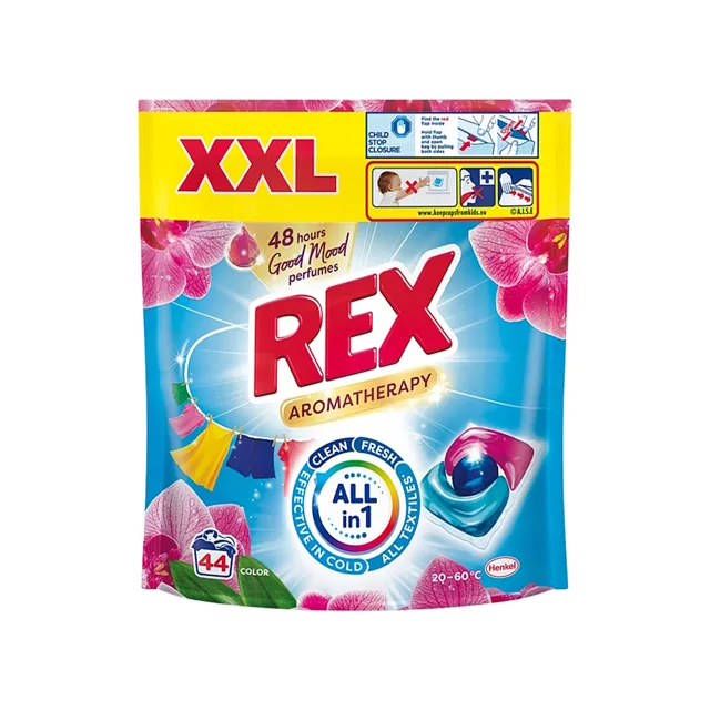 REX Prací kapsle Aromatherapy Orchid Color XXL 44 praní 528 g