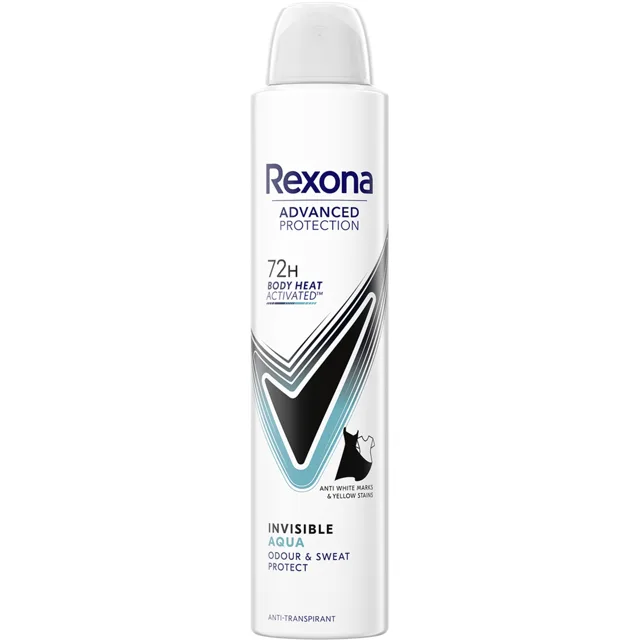 REXONA Antiperspirant Deodorant Spray Advanced Protection Invisible Aqua 72h 200 ml